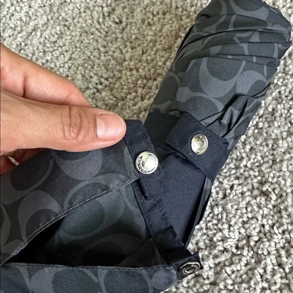 Coach Dark Gray Patterned Umbrella - Picture 5 of 7
